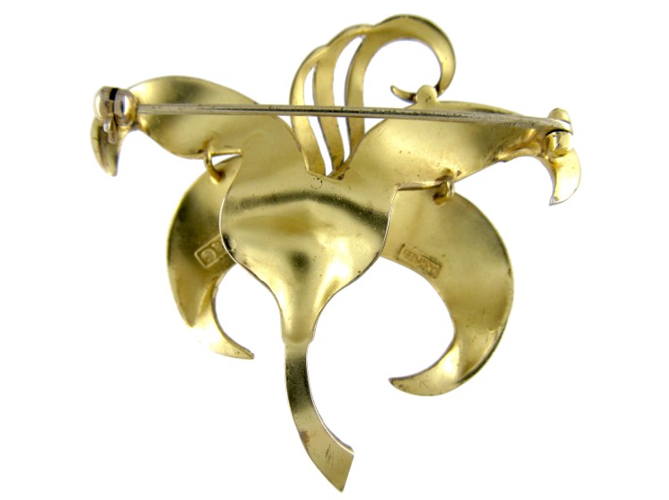 Theodor Fahrner Silver Gilt & Marcasite Brooch