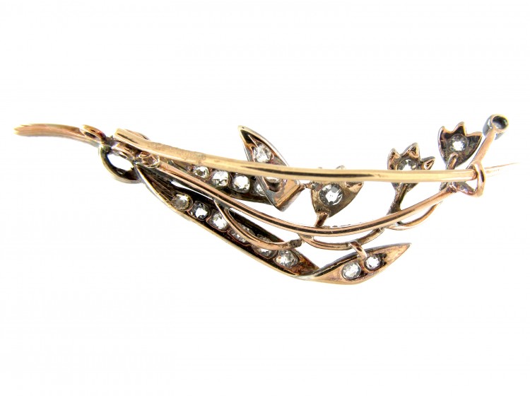 Edwardian, Diamond, Silver & Gold Lily of the Valley Brooch