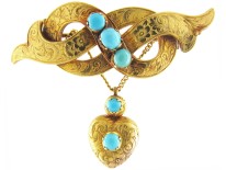 Gold & Turquoise Regency Brooch