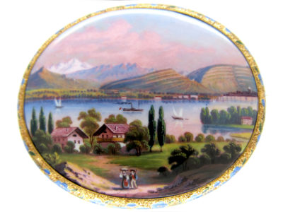 Swiss Enamel Gold Brooch