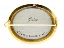 Swiss Enamel Gold Brooch