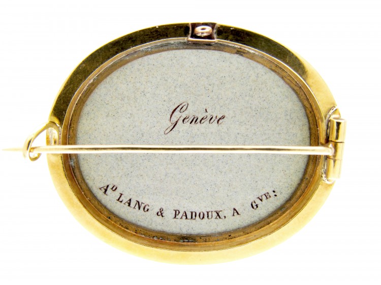 Swiss Enamel Gold Brooch