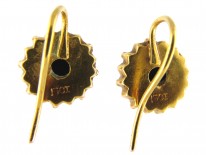 Victorian 15ct Gold & Ruby Round Earrings