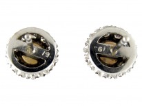 Diamond & Natural Pearl Round Earrings