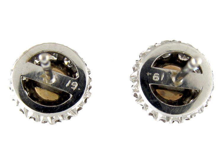 Diamond & Natural Pearl Round Earrings