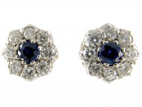 Sapphire & Diamond Cluster Earstuds