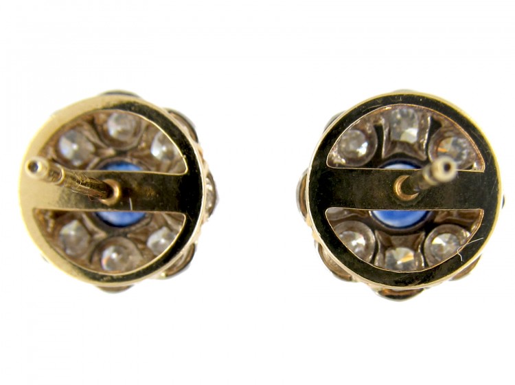 Sapphire & Diamond Cluster Earstuds
