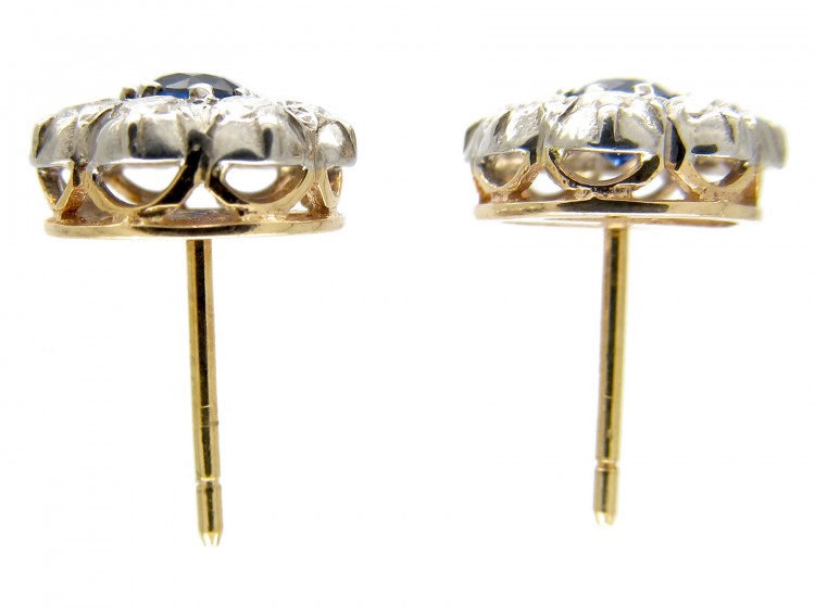 Sapphire & Diamond Cluster Earstuds
