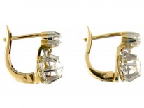 Two Stone Diamond Drop French Earrings