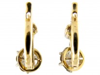 Two Stone Diamond Drop French Earrings