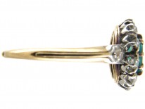 Emerald & Diamond Edwardian Cluster Ring