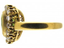 Double Heart Peridot & Diamond Ring