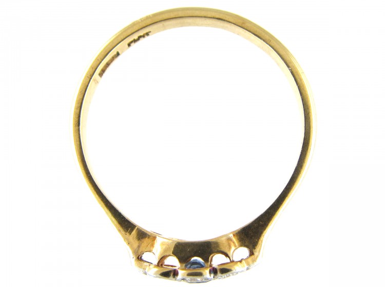 Sapphire & Diamond Edwardian Oval Cluster Ring