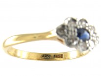 Sapphire & Diamond Edwardian Oval Cluster Ring