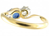 Sapphire & Diamond Crossover Ring