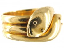 Edwardian 18ct Gold Double Snake Ring