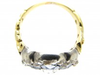Large Victorian Rose Diamond & Sapphire Cluster Ring