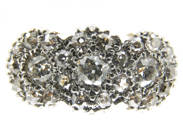 Triple Cluster Diamond Ring