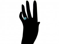 French Regency Turquoise & Diamond Cluster Ring