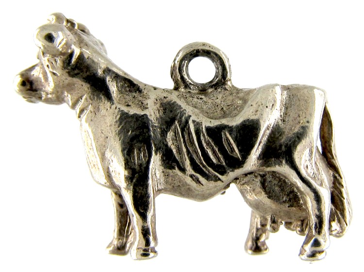 Silver Cow Charm