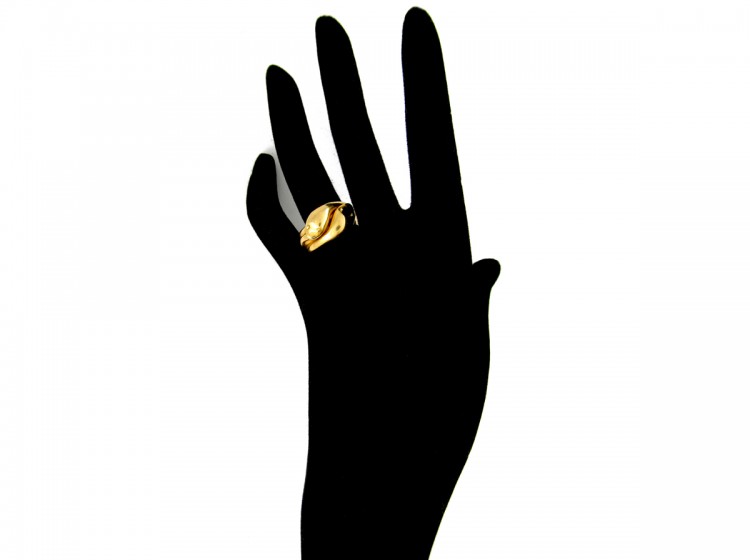 Edwardian 18ct Gold Double Snake Ring
