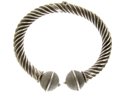 Silver Victorian Twist Bangle