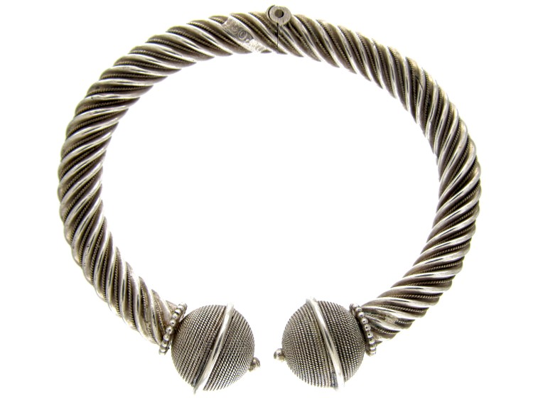 Silver Victorian Twist Bangle