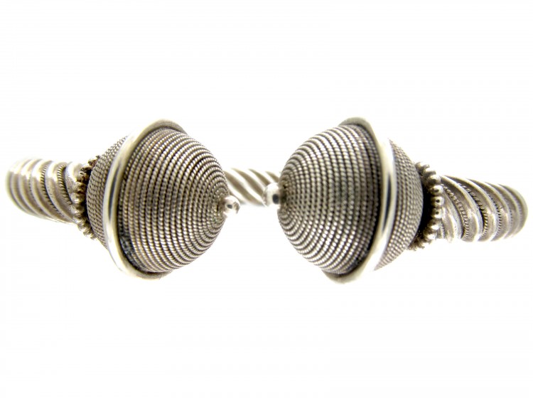 Silver Victorian Twist Bangle