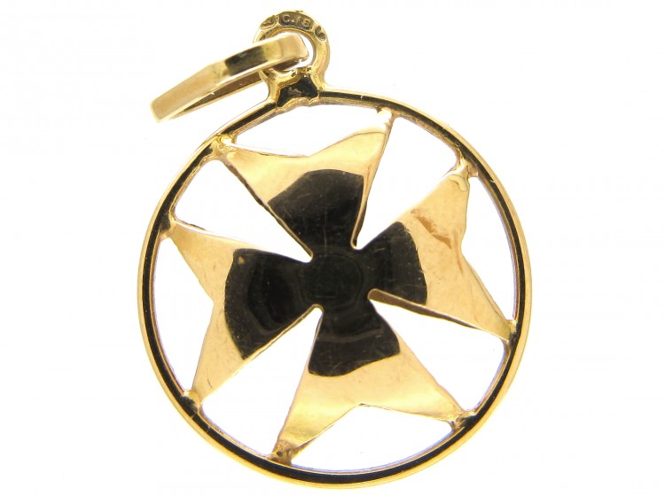Gold Maltese Cross Pendant Charm