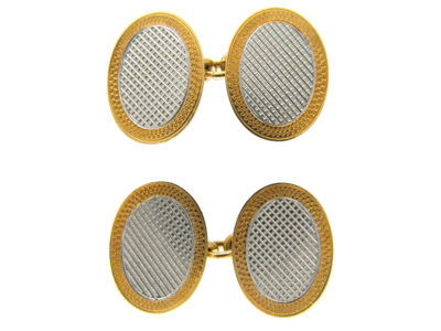 18ct & Platinum Oval Cufflinks