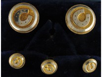 Victorian Silver Gilt Studs in Original Case