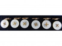 Edwardian 18ct Gold Buttons in Original Case