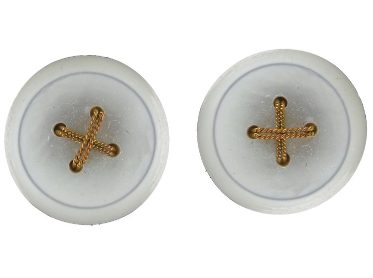 Edwardian 18ct Gold Buttons in Original Case