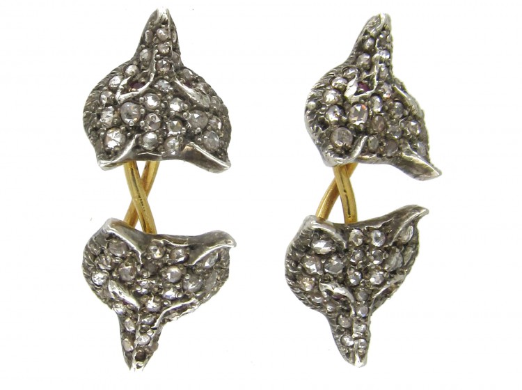 Diamond Fox Head Cufflinks