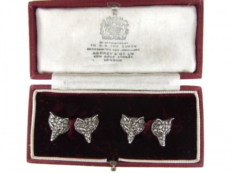 Diamond Fox Head Cufflinks