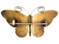 Silver Black & Yellow Butterfly Brooch