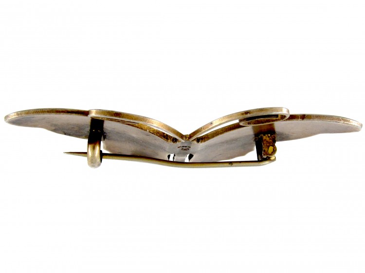 Silver Black & Yellow Butterfly Brooch