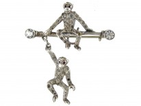 Monkey Silver & Paste Brooch
