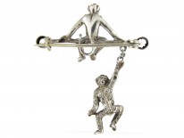 Monkey Silver & Paste Brooch