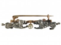 Diamond Set Dog Brooch