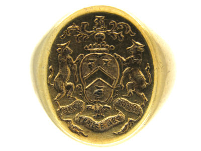 14ct Gold Signet Ring with Good Crest