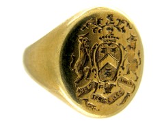 14ct Gold Signet Ring with Good Crest
