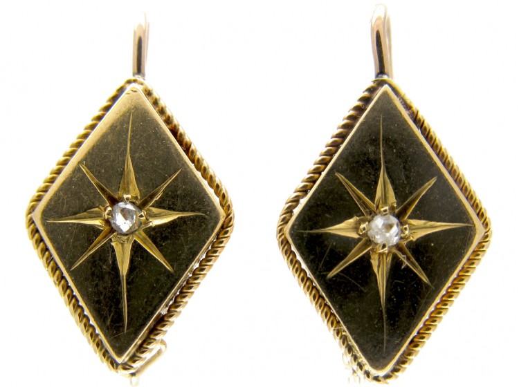 Victorian 18ct Gold Diamond Set Earrings