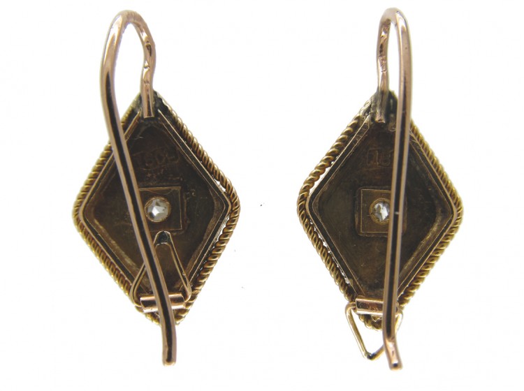 Victorian 18ct Gold Diamond Set Earrings