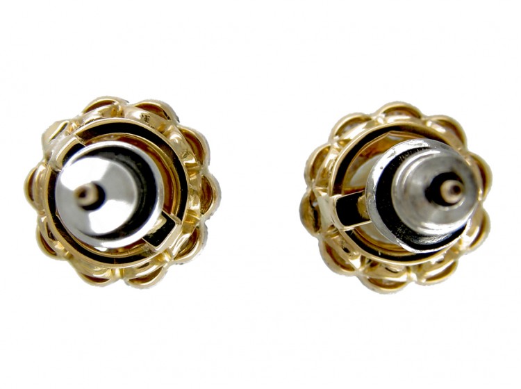 Diamond & Natural Pearl Earrings