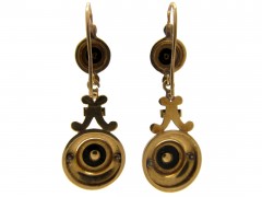 Victorian 18ct Gold & Onyx Drop Earrings