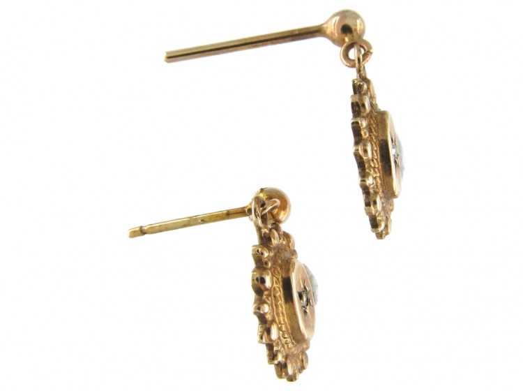 9ct Gold Victorian Diamond Set Earrings