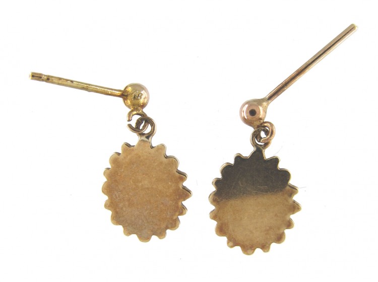 9ct Gold Victorian Diamond Set Earrings