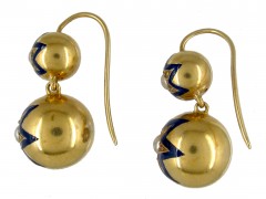 Victorian Ball & Star 18ct Gold Drop Earrings