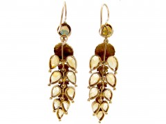 Georgian Gold Citrine Leaf Drop Earrings